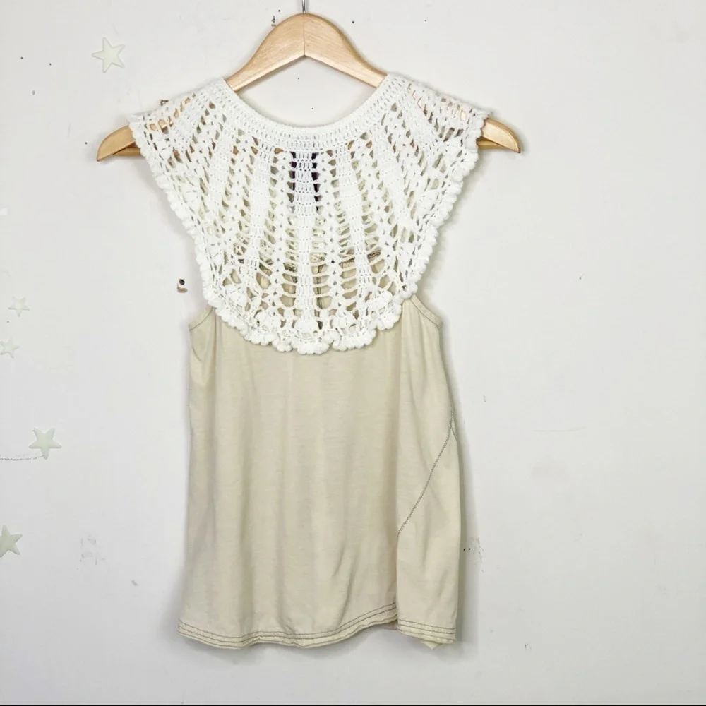 FREE people button down crochet top - Picture 6 of 12